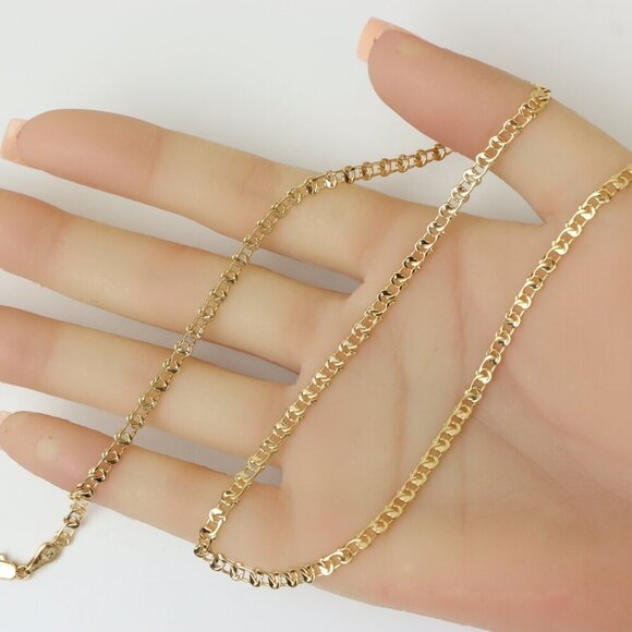 Chunky Rose Gold Chain Necklace with Bold Polished Links, XPNL0224 - Picture 2 of 12